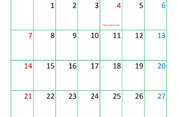 July 2024 Calendar Printable Cute