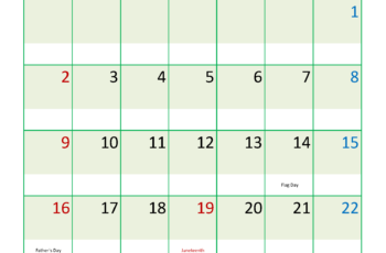 June 2024 Calendar with Holidays Free Printable