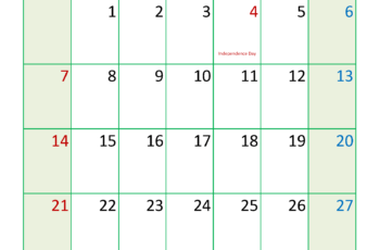 Printable Calendar July 2024 Free
