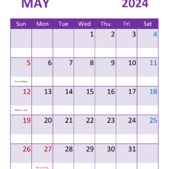 Blank Printable May 2024 Calendar