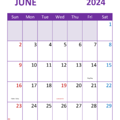 Free June 2024 Calendar Template