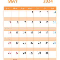 Free May 2024 Printable Calendar